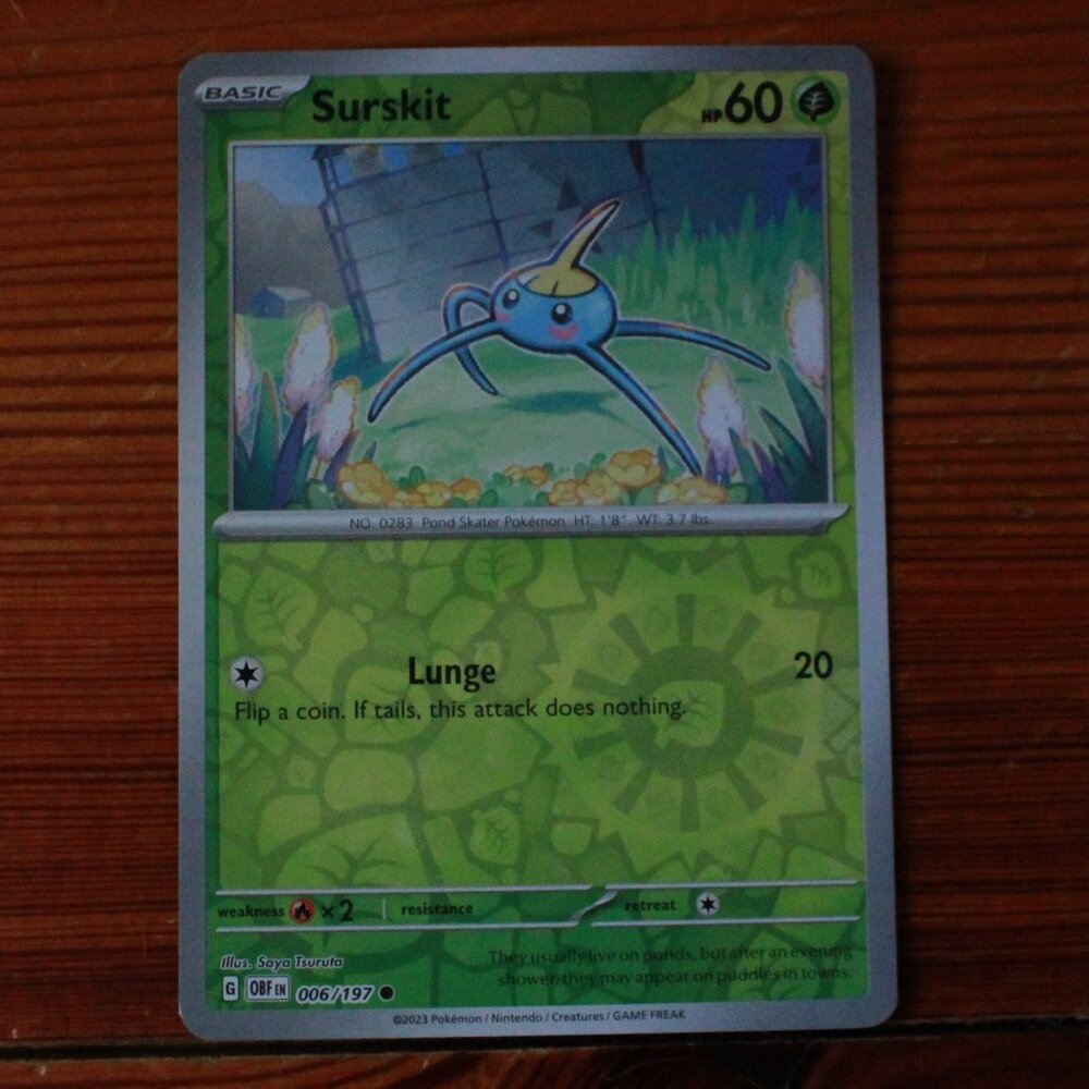 Pokemon "Surskit" Reverse Holo Trading/Playing Card